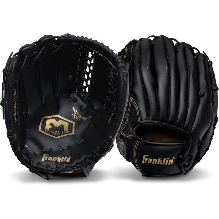 Рукавиця для бейсболу та софтболу Franklin Sports Field Master (ліва рука, 30.5 см) - Чорно-золота