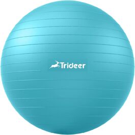 Гімнастичний м'яч Trideer, антивибуховий, 58-65 см, бірюзовий, для пілатесу, балансу, фітнесу та офісу