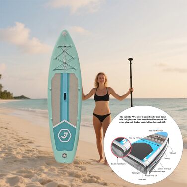 Надувний SUP Board JOOLOOG – Stand Up Paddle Board для дорослих та підлітків, 300 кг, 10'2/10'5, 320x81x15 см