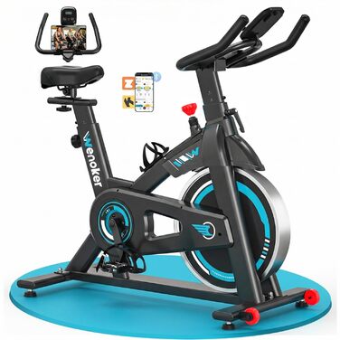 Велотренажер Neu Wenoker 2026 з додатком, регульованим опором, LCD-дисплеєм та місцем для гантелей, до 160 кг, блакитний