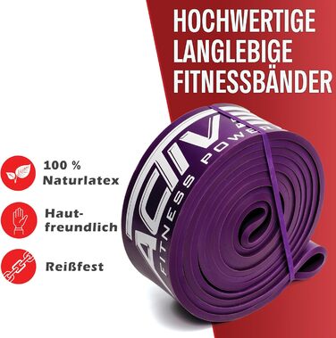 Фітнес-еластичні стрічки опору: окремо або в комплекті з сумкою, дверним анкером (у наборах) та електронною книгою з тренувань – ідеальні для калістеніки та домашнього фітнесу (H - Mid Package (Чорний Синій Фіолетовий))