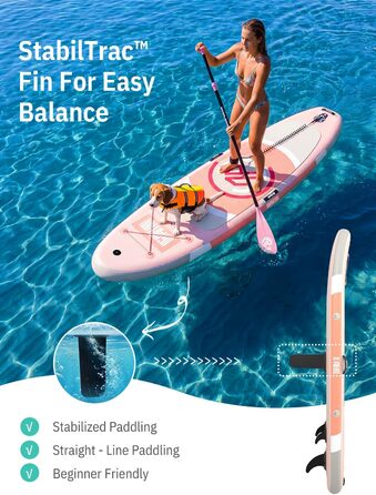 Надувний SUP дошка для сапсерфінгу Niphean 305 см з плавником StabilTrac, для дорослих, з аксесуарами, підходить для йоги