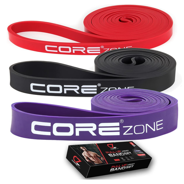 Резинки для фітнесу та йоги Resistance Band: еспандери для сідниць, ніг, схуднення, пілатесу, кросфіту, реабілітації. Мультипак (червоний, чорний, фіолетовий)