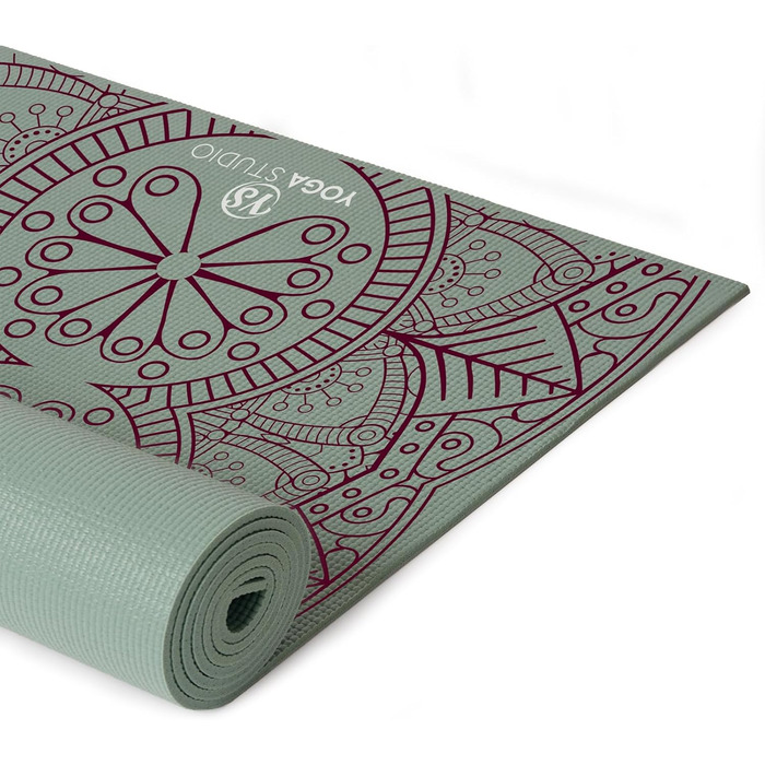 Йога-мат Mandala 183x61 см, 6 мм, нековзкий, зносостійкий, ПВХ