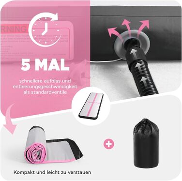 Airtrack мат 3м x 10см з електронасосом 600W для гімнастики, йоги та фітнесу