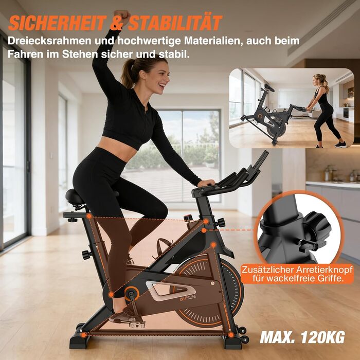 DH FitLife 2026: Електричний велотренажер з пульсомером та APP | Безшумний велоергометр для дому | Фітнес-велосипед з новим кермом та монітором