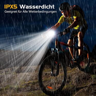 LED фара на велосипед з USB зарядкою, 1000mAh, StVZO, водонепроникна IPX5, для шосе, MTB, Ebike