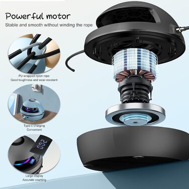 Електронна скакалка Smart з Bluetooth, LED-лічильником та дистанційним керуванням, налаштовувана швидкість 1-10, для декількох користувачів