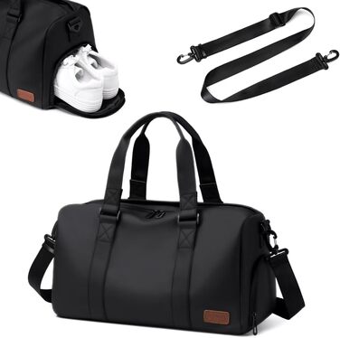 Водонепроникна спортивна сумка 32L для чоловіків та жінок з відділенням для взуття та мокрих речей, ідеальна для тренувань, подорожей, плавання та йоги (чорний)