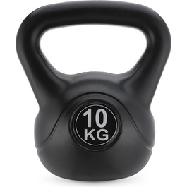 Гиря Gymtek 10 кг для силових тренувань, фітнесу та гімнастики, з ергономічною ручкою, чорна, для домашнього спортзалу