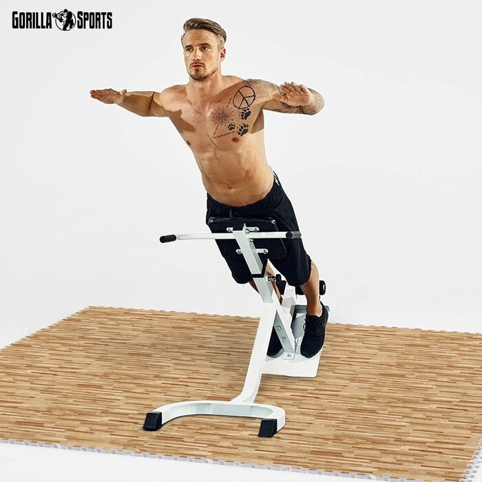 Набір захисних пазл-килимків для підлоги GORILLA SPORTS (16 шт), 60x60x1.2 см, EVA піна, під дерево, 5.76 м² — килимок для фітнесу та тренувань