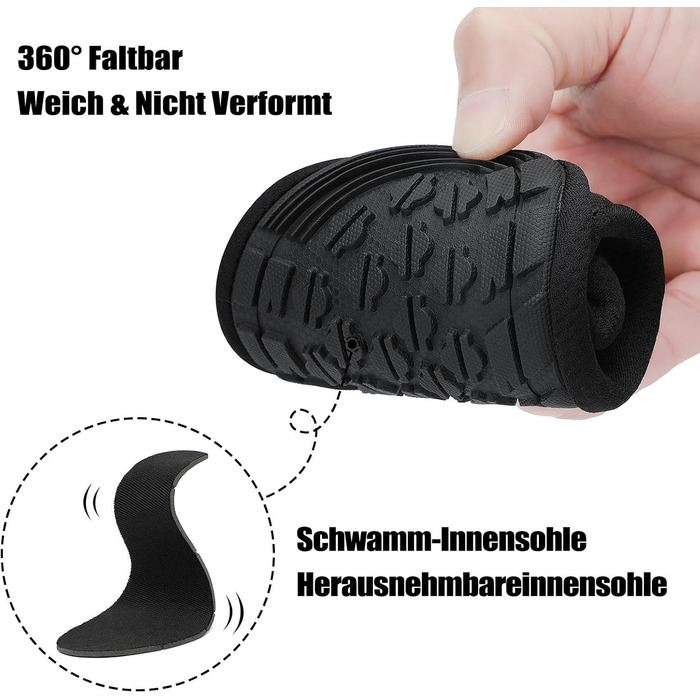 Чоботи для плавання Sagaro: чоловічі та жіночі, легкі, з неопрену, швидко сохнуть, для пляжу, серфінгу, розмір EU 36-47, Smoky Black