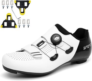 Велотуфлі NGARY для чоловіків та жінок, сумісні з Peloton, Look, SPD, SPD-SL, Delta, білі