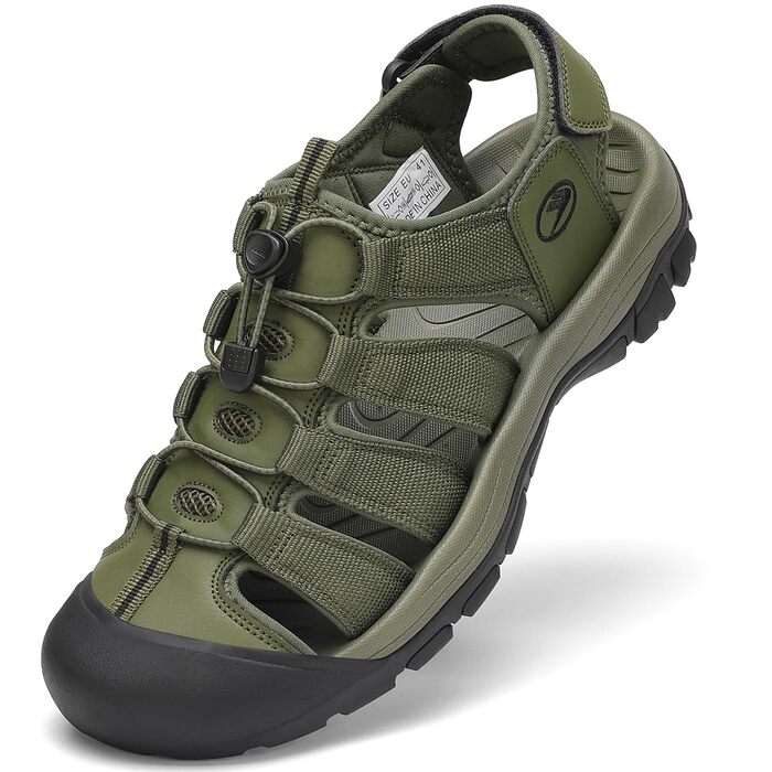 Чоловічі сандалі FLARUT літні трекінгові спортивні закритим носком, зелені 43 EU