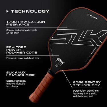 Падл для піклболу Selkirk SLK Halo Control & Power з карбоновим покриттям, полімерним ядром Rev-Core Power, для максимального обертання та контролю