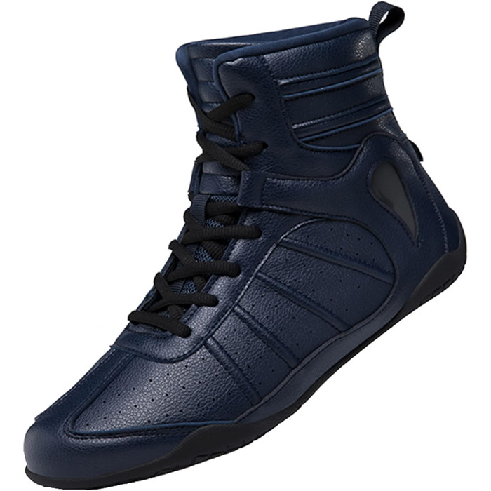 Жіночі боксерські черевики, хай-топ, боксерські тренувальні кросівки, для жінок, шкіряні, бокс, фітнес, білі (39 EU, Blue Blau)