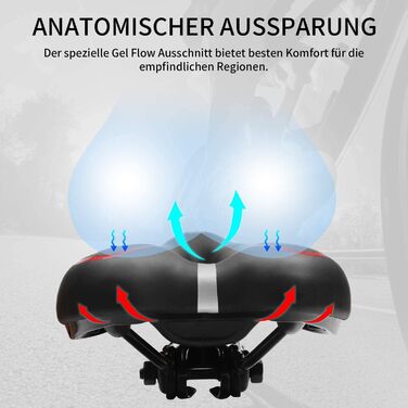 Гелевий велосипедний сідло, ергономічний, амортизований, дихаючий, для BMX/шосе/MTB (червоний)