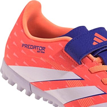 Дитячі футбольні бутси adidas Predator Club Turf для штучного поля, унісекс, розмір 21.5 см, колір: кораловий/білий/оранжевий