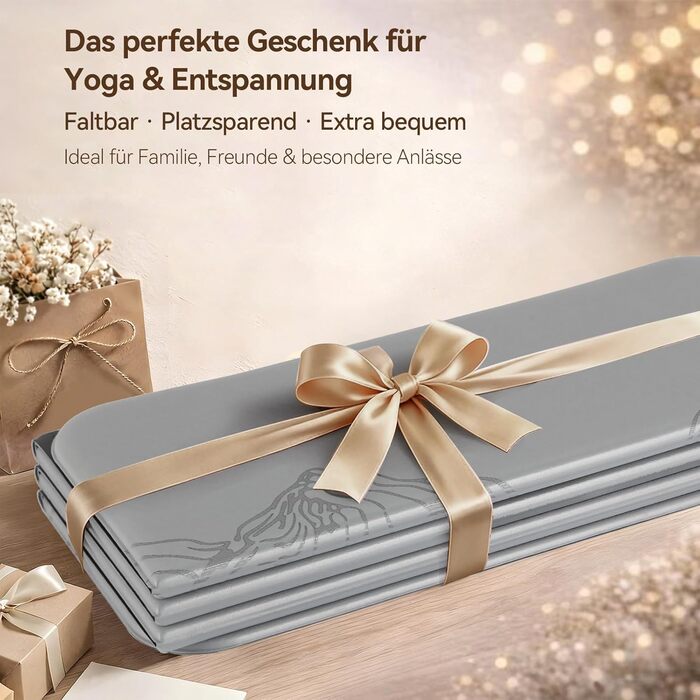 Килимок для йоги FunLife XXL 190x66x10мм: Сріблясто-сірий, для йоги, пілатесу, фітнесу - складаний, антиковзкий