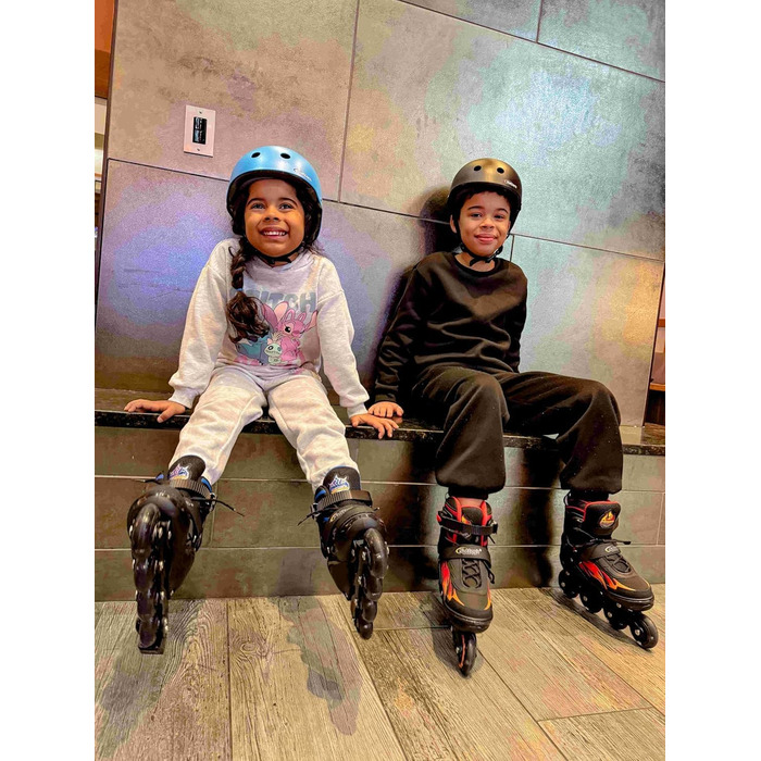 Дитячі ролики Nattork з регулюванням розміру, Nezha Inferno, для хлопчиків та дівчаток 6-16 років, стильні, червоні