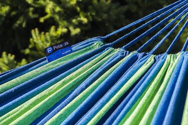 Гамак подвійний Potenza Outdoor з каркасом для 2 осіб, бавовна XXL 220x160 см, до 200 кг, стійкий до погодних умов (Зелений/Коричневий)