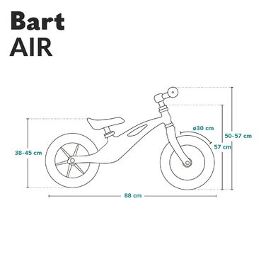 Беговел Lionelo Bart Air (2-30 кг) – легкий магнієвий каркас, регульоване сидіння та кермо, зелений