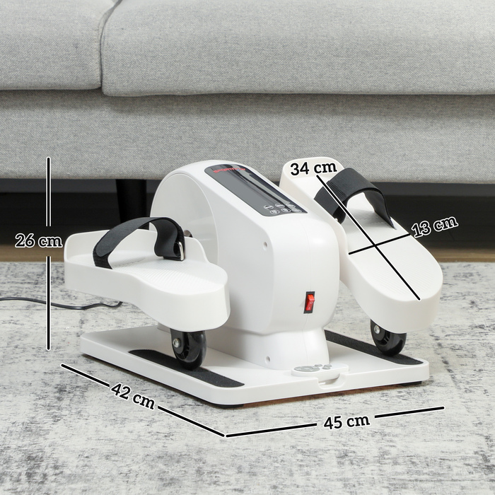 Компактний еліптичний тренажер SPORTNOW для дому під стіл. Електричний крос-тренажер з 12 рівнями швидкості та 7 рівнями опору.