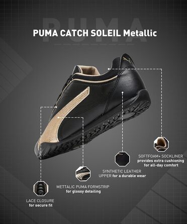 Жіночі кросівки Puma Catch Soleil Metallic (37 EU, чорний/золотий)