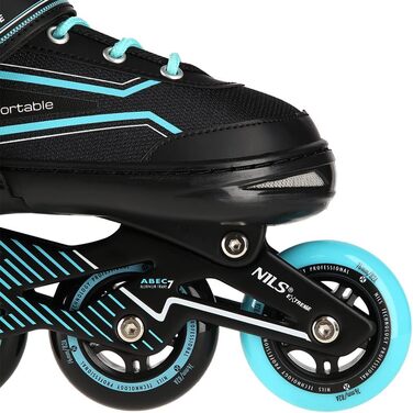 Інлайнерочки Nils для дівчаток, ABEC 7, регульовані, розмір 35-38, блакитні