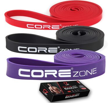 Резинки для фітнесу та йоги Resistance Band: еспандери для сідниць, ніг, схуднення, пілатесу, кросфіту, реабілітації. Мультипак (червоний, чорний, фіолетовий)