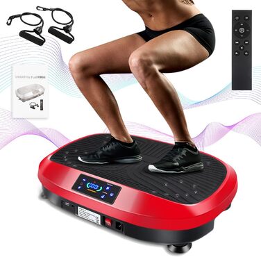 Вібраційна платформа для дому Sport - 6 програм, для м'язів, схуднення, тренувань всього тіла (червона)