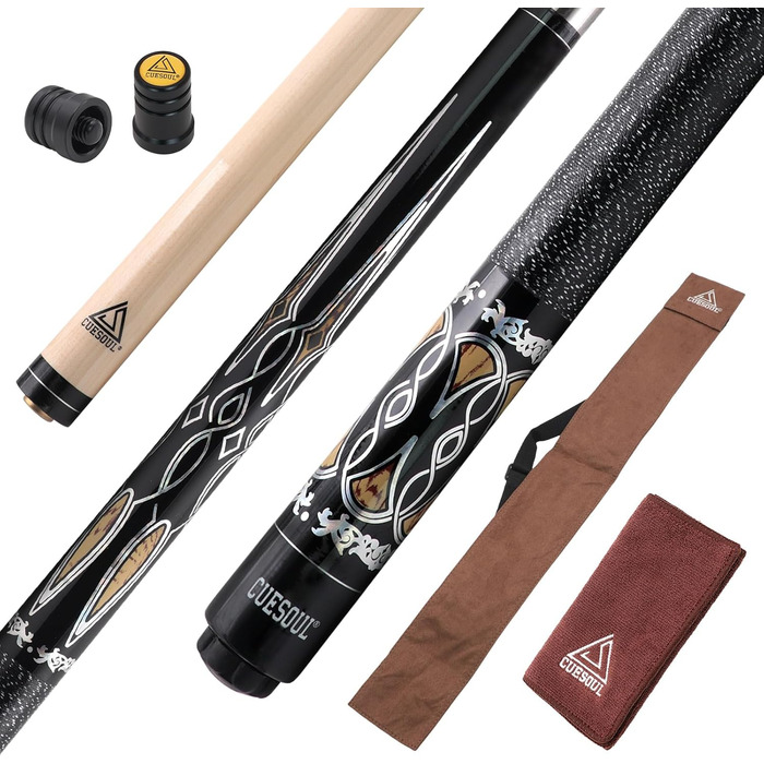 CUESOUL Більярдний кий 58 дюймів, 21oz, 13 мм, з Irish Wrap, у комплекті сумка PC011