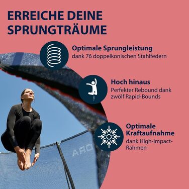 Трамплін HUDORA 4square 244x366 см - великий прямокутний для активного відпочинку. Максимальне навантаження 120 кг. Стрибки високі, сімейний. Якісний продукт.