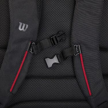 Рюкзак Wilson Super Tour Backpack Clash V2.0 для тенісних ракеток, унісекс, чорний/червоний, універсальний розмір