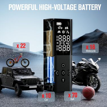 GOOLOO AP150 Електричний міні-компресор для авто, 150 PSI, цифровий дисплей, акумуляторний насос для шин, мотоцикла, велосипеда, м'ячів