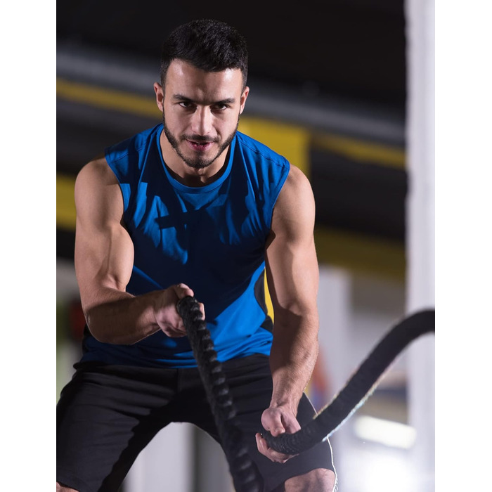 Батл-роуп SPORTINATOR® 9 м, 7 кг – тренувальний канат для фітнесу, з пластиковими ручками, для координації та витривалості, для жінок і чоловіків
