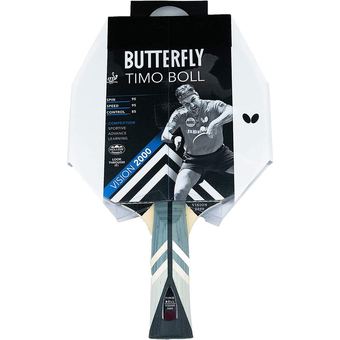Настільний тенісний ракетка Butterfly Timo Boll Vision 2000, ITTF, для професіоналів, накладка Wakaba, з чохлом