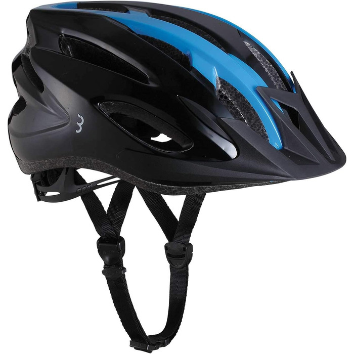 Велошолом BBB Cycling Condor для дорослих, унісекс, чорний/синій, розмір M (54-58 см), знімний візор, сітка від комах, для MTB і шосе