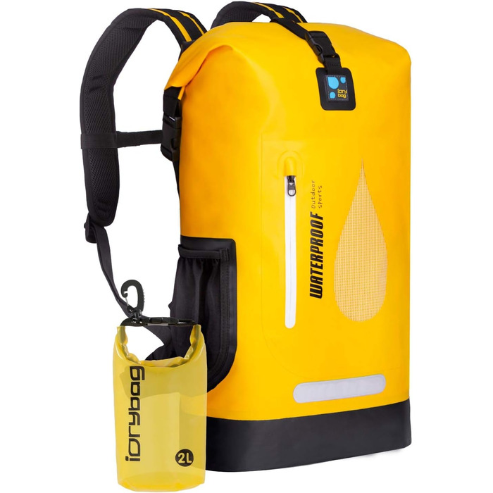 Водонепроникний рюкзак IDRYBAG 30L, жовтий - для каякінгу, кану, кемпінгу та піших прогулянок