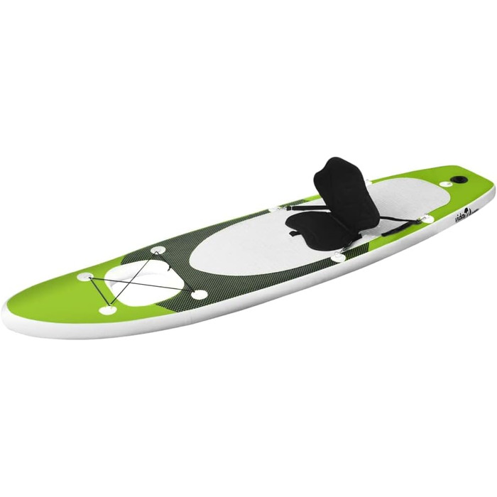 Надувна SUP-дошка для дорослих vidaXL 330x76x10 см, комплект: весло, насос, зелена, для серфінгу, сапборд, фановий падлборд