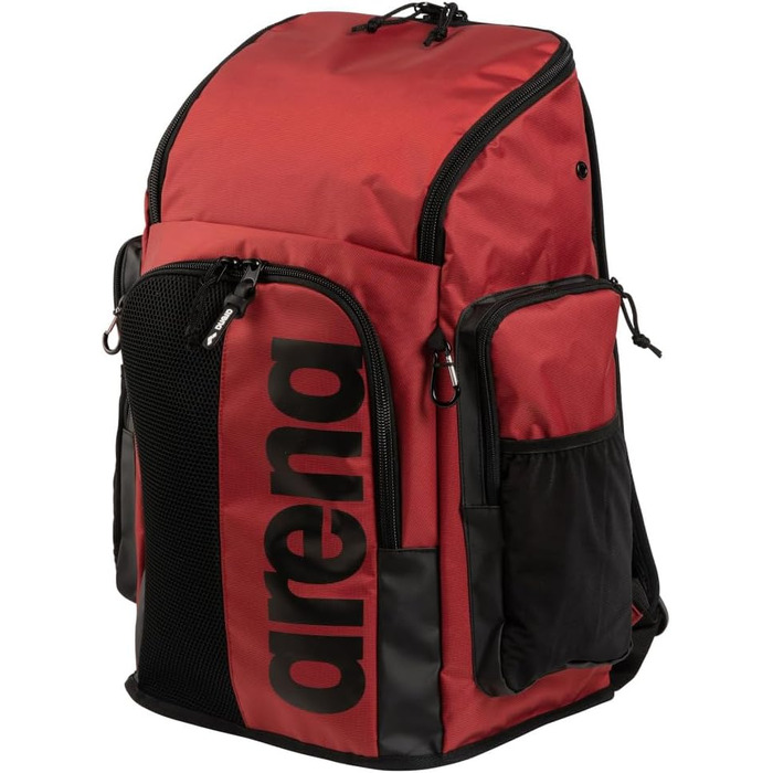 Рюкзак Arena Spiky III 45L для плавання, спорту та відпочинку. Водовідштовхуючий, з відділенням для мокрого одягу. NS Crimson/Black