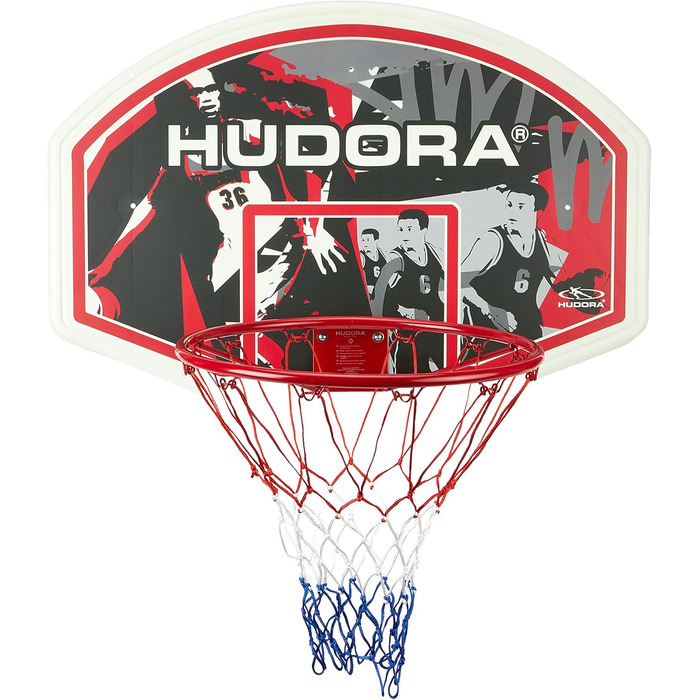 Баскетбольний набір HUDORA для дому та вулиці, щит і кільце з кріпленням для стіни, для дорослих, підлітків і дітей