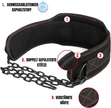 Пояс для віджимань EVO Fitness, міцний, регульована ланцюг, пояс для важкої атлетики, підтримка спини, пояс для підтягувань, чоловічий/жіночий, бодібілдинг, пауерліфтинг, чорний