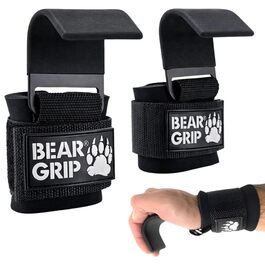Грип-затискачі BEAR GRIP для підйому ваги з протиковзаючими гумовими ручками, чорні