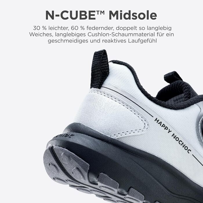 Дитячі кросівки Happy Nochnoc All-Max для хлопчиків та дівчаток – легкі, дихаючі спортивні кросівки з високою амортизацією для тенісу, відпочинку та тренувань, 33 EU, чорний, з рідинним сріблом