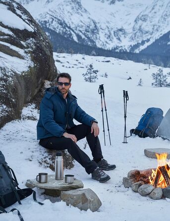 Чоловіча зимова куртка MAGCOMSEN, водонепроникна, з флісовою підкладкою, вітрозахисна, для туризму та активного відпочинку, знімний капюшон (L, темно-сірий)