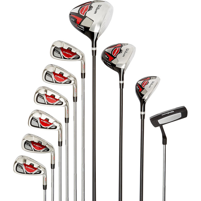 Набір для початківців Wilson B4 Komplettsatz: 10 гольф-клубів з сумкою, для чоловіків, правша, чорний/сірий/червоний