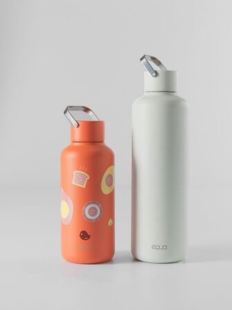 Пляшка для води EQUA Timeless, нержавіюча сталь, 1000 мл, BPA-free, герметична, довговічна, багаторазова, 600 мл, Sunny Side Up