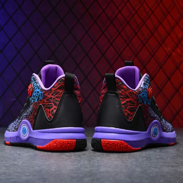 Баскетбольні кросівки High Top Anti Rutsch: легкі, дихаючі, зелені (33 EU, вузька ширина, чорно-фіолетові)