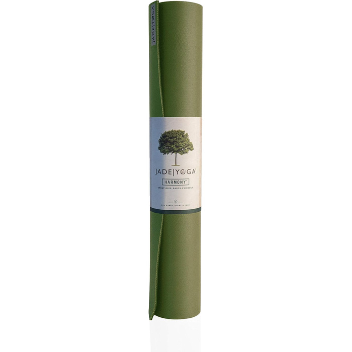 Йога-мат Jade Yoga Harmony, оливковий, нековзкий, для фітнесу та йоги
